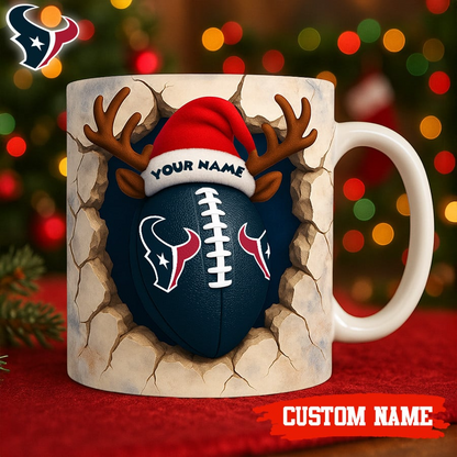 Premium NFL HOU Christmas Football Ceramic Mug V2 NMD TTV