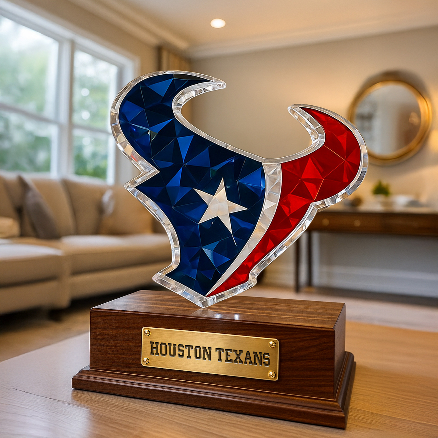 Premium NFL HOU Crystal Style Desktop Ornament V1 NMD  TTV