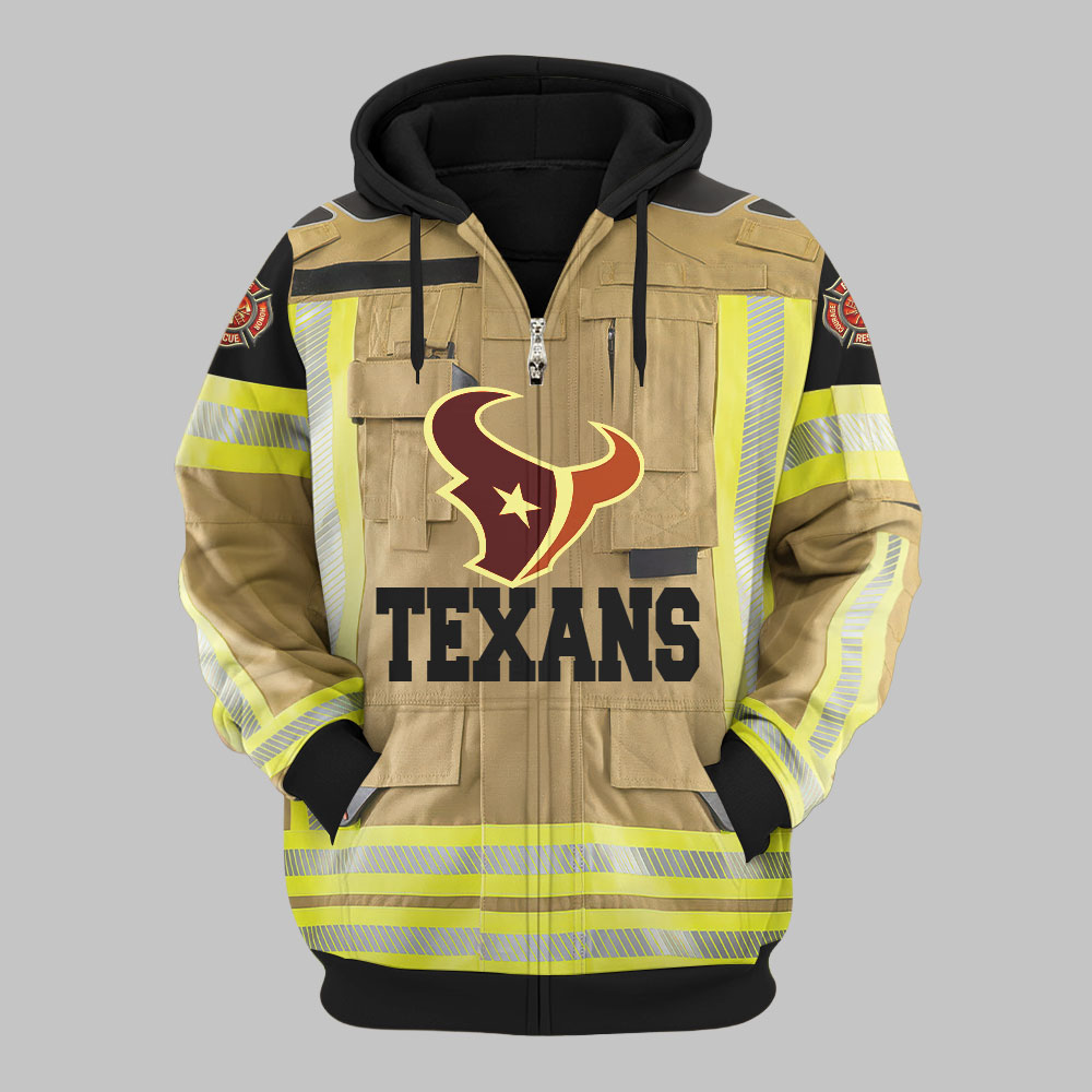 Premium NFL HOU Firefighter Zip Hoodie V1 NMD TTV