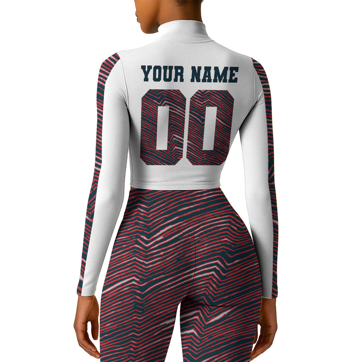 Premium NFL HOU Long-Sleeve Crop Top Sports Jacket and Leggings V1 NMD TTV