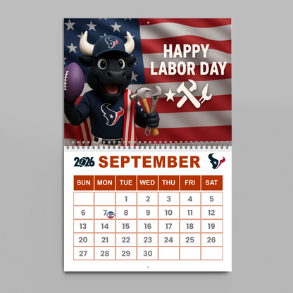 Premium NFL HOU Wall Calendar 2026 V1 NMD TTV