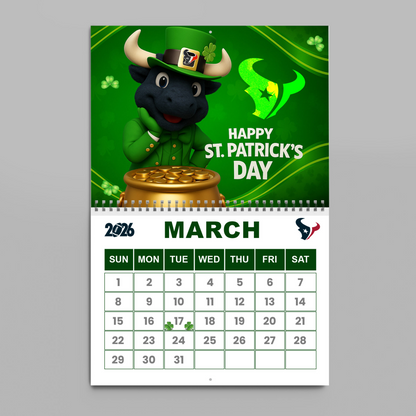 Premium NFL HOU Wall Calendar 2026 V1 NMD TTV