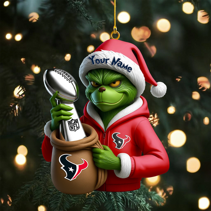 Premium NFL HOU x The Grinch Christmas Ornament V1 NMD TTV