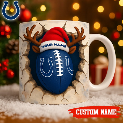 Premium NFL IND Christmas Football Ceramic Mug V2 NMD TTV