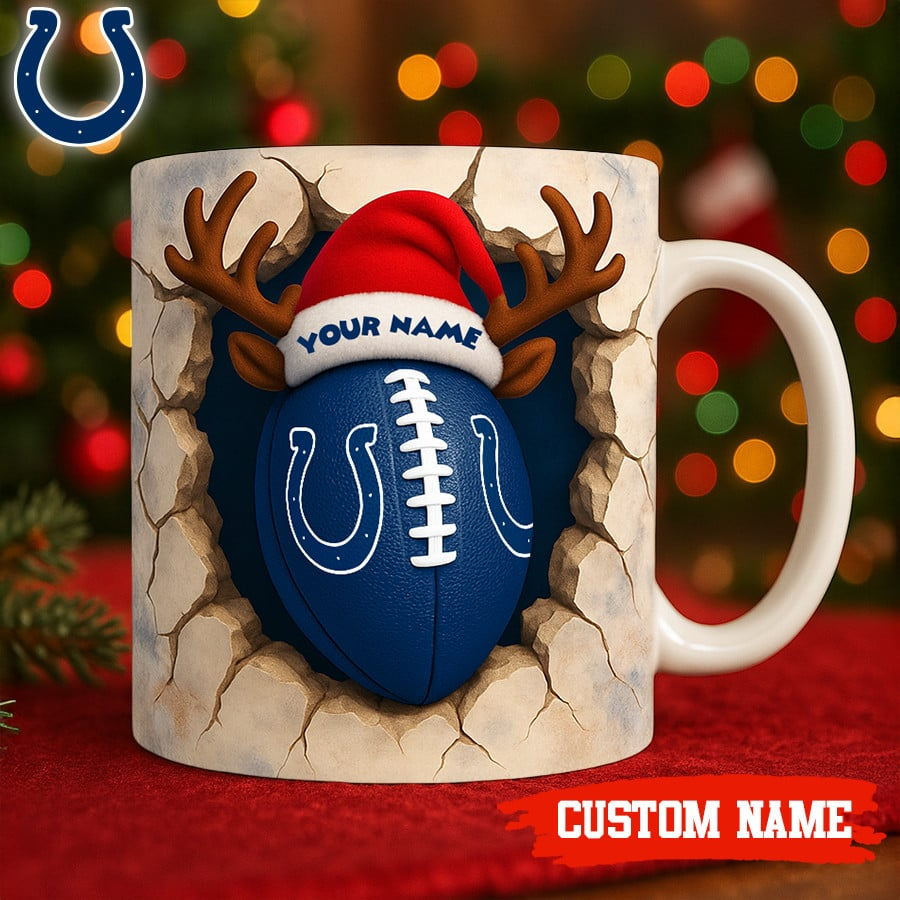 Premium NFL IND Christmas Football Ceramic Mug V2 NMD TTV