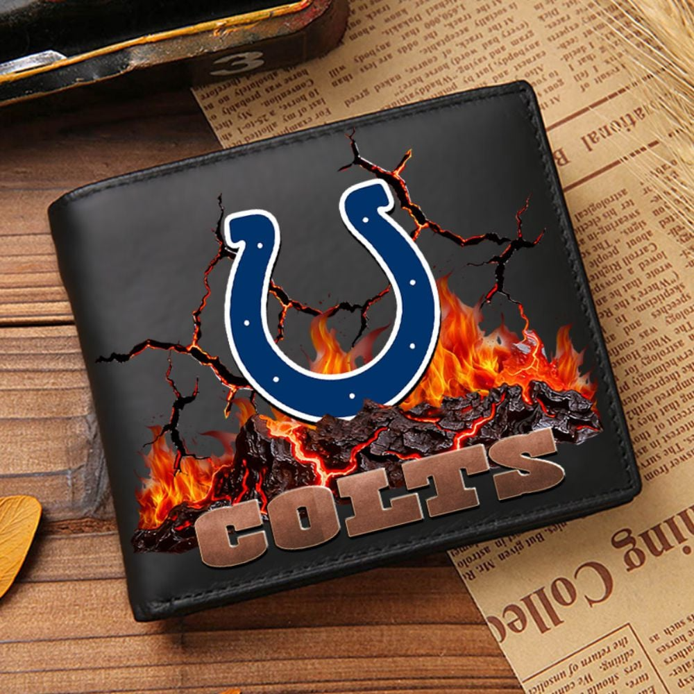Premium NFL IND Cracked Fire Leather Wallet V1 NMD TTV