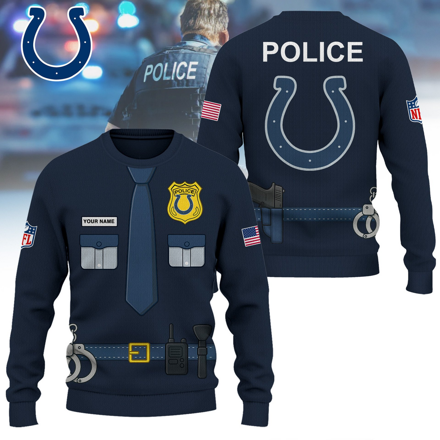 Premium NFL IND Police Office Costume Shirt V1 NMD TTV