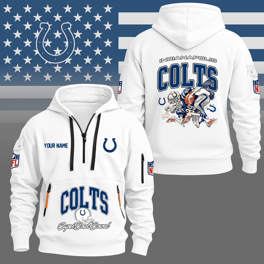 Premium NFL IND Super Bowl Hoodie Half Zipper V1 NMD TTV