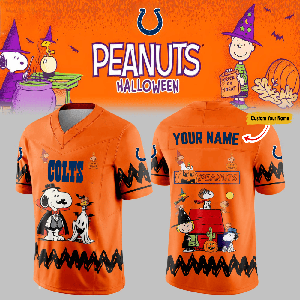 Premium NFL IND x PEA Halloween V-neck Short Sleeve Jersey V1 NMD TTV