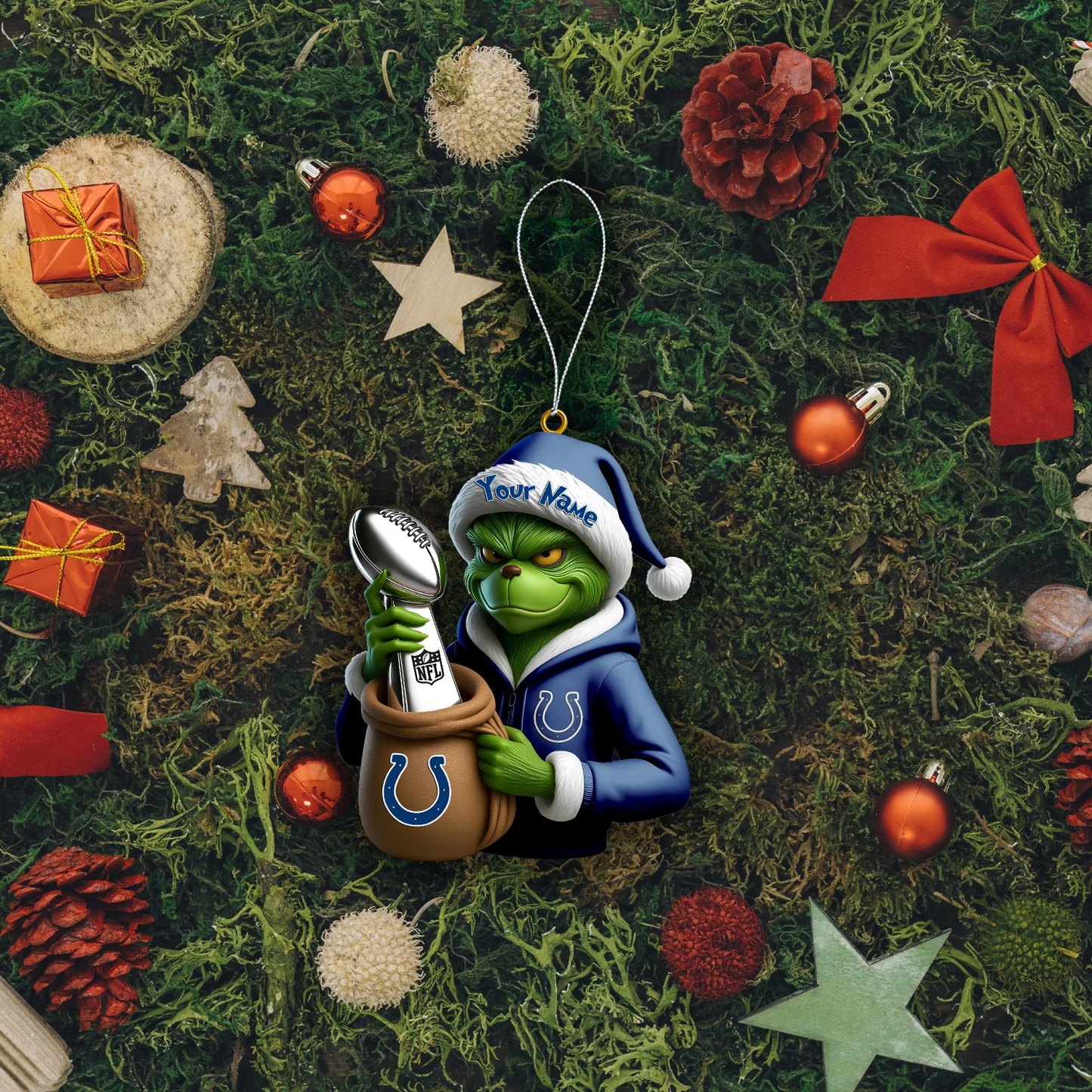 Premium NFL IND x The Grinch Christmas Ornament V1 NMD TTV