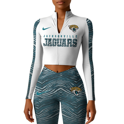 Premium NFL JAC Long-Sleeve Crop Top Sports Jacket and Leggings V1 NMD TTV