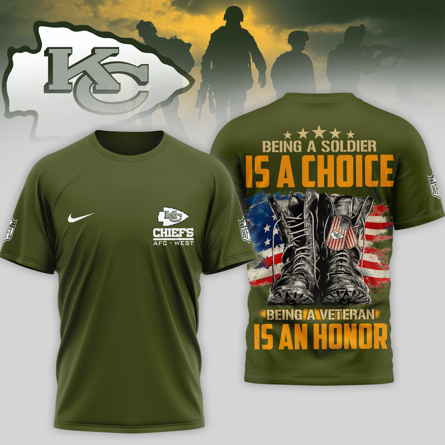 Premium NFL KC Army Veteran Shirt V1 NMD 221025 TTV
