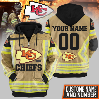 Premium NFL KC Firefighter Zip Hoodie V1 NMD TTV