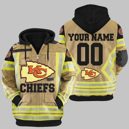 Premium NFL KC Firefighter Zip Hoodie V1 NMD TTV