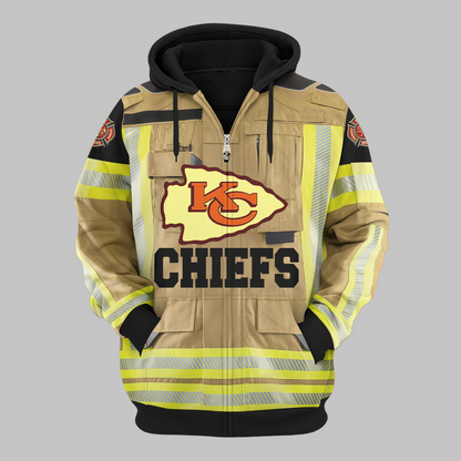Premium NFL KC Firefighter Zip Hoodie V1 NMD TTV