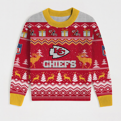 Premium NFL KC Holiday Sweatshirt & Shorts Set V1 NMD TTV