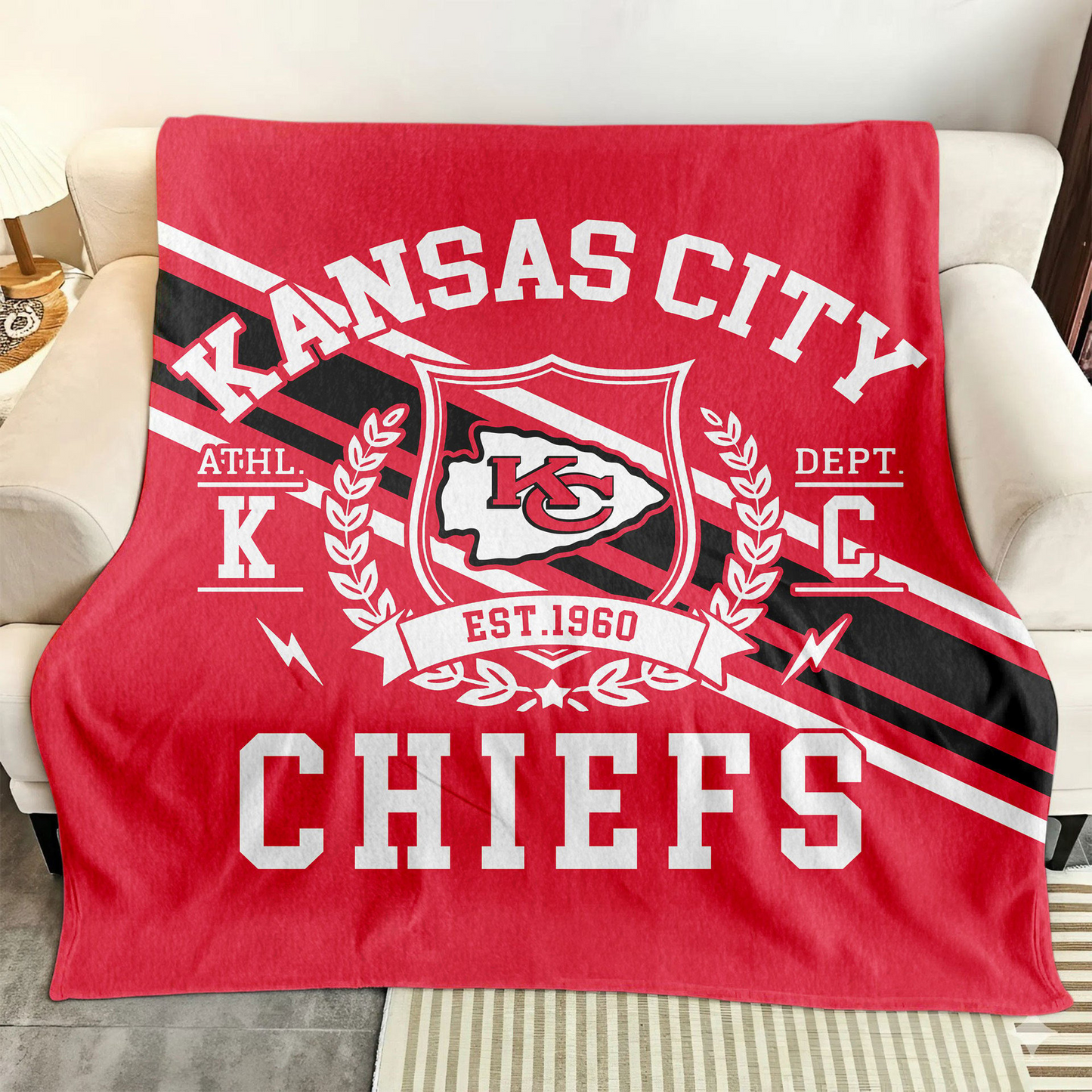 Premium NFL KC Legacy Fleece Blanket V3 NMD TTV