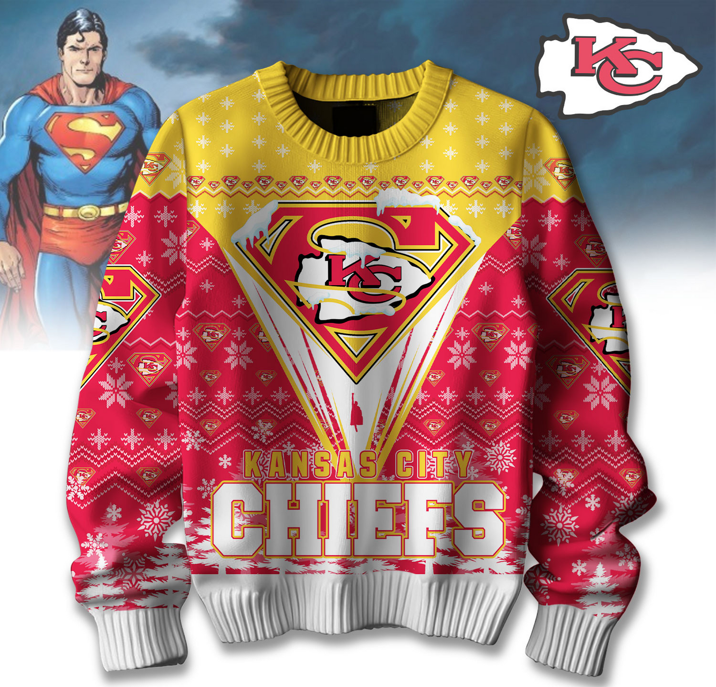 Premium NFL KC Merry Super Christmas Sweater V1 NMD TTV