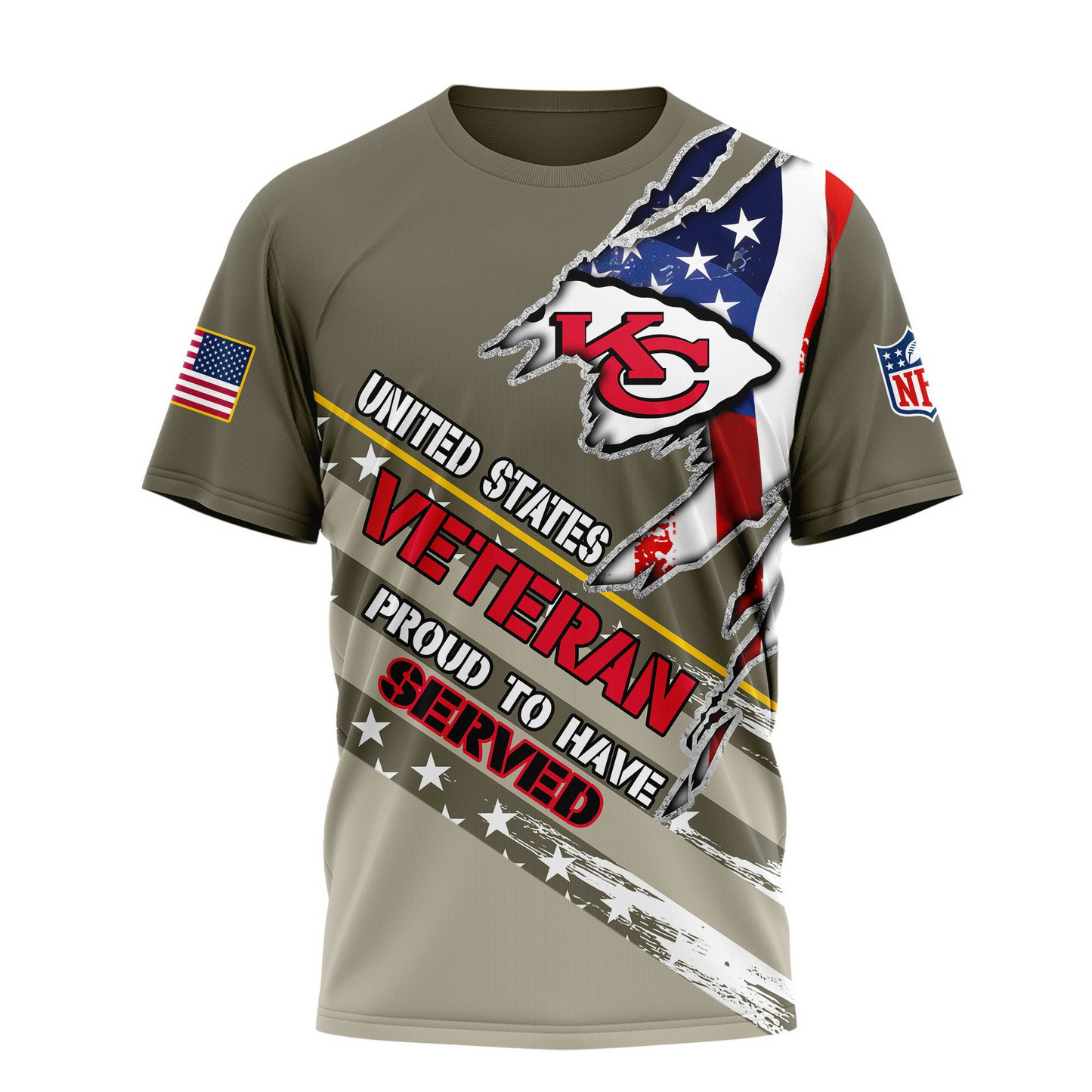 Premium NFL KC Proud U.S. Veteran T-shirt V1 NMD TTV