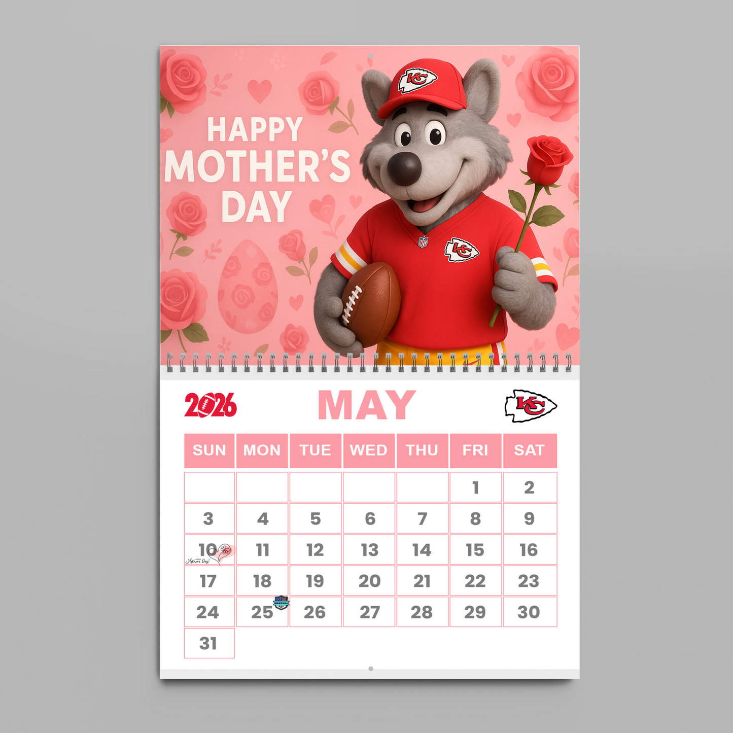 Premium NFL KC Wall Calendar 2026 V1 NMD TTV