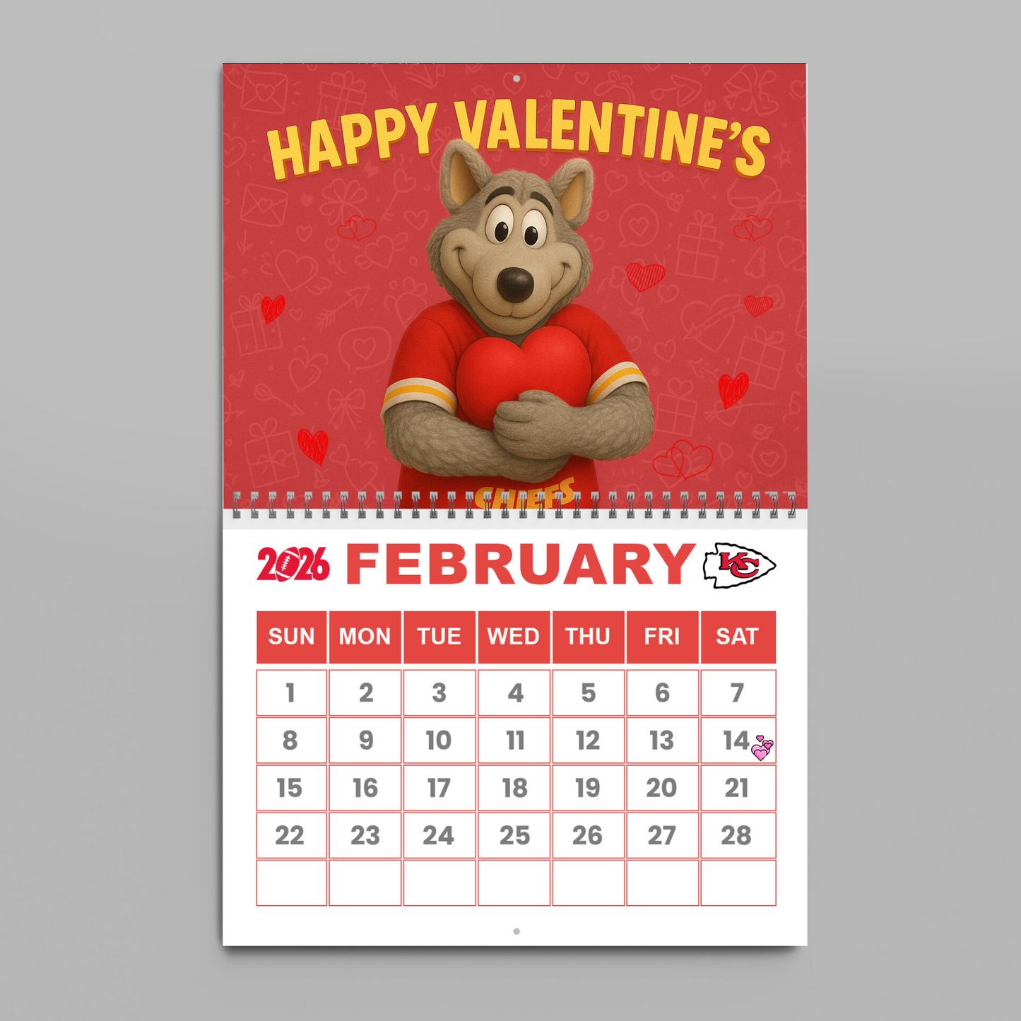 Premium NFL KC Wall Calendar 2026 V1 NMD TTV