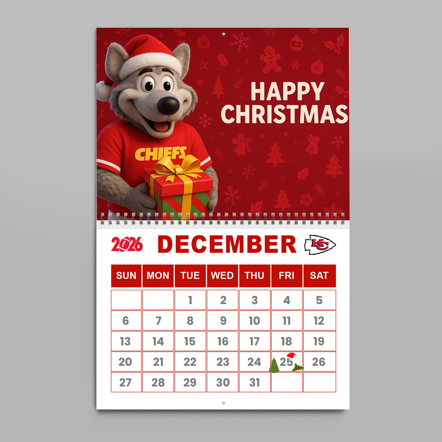 Premium NFL KC Wall Calendar 2026 V1 NMD TTV