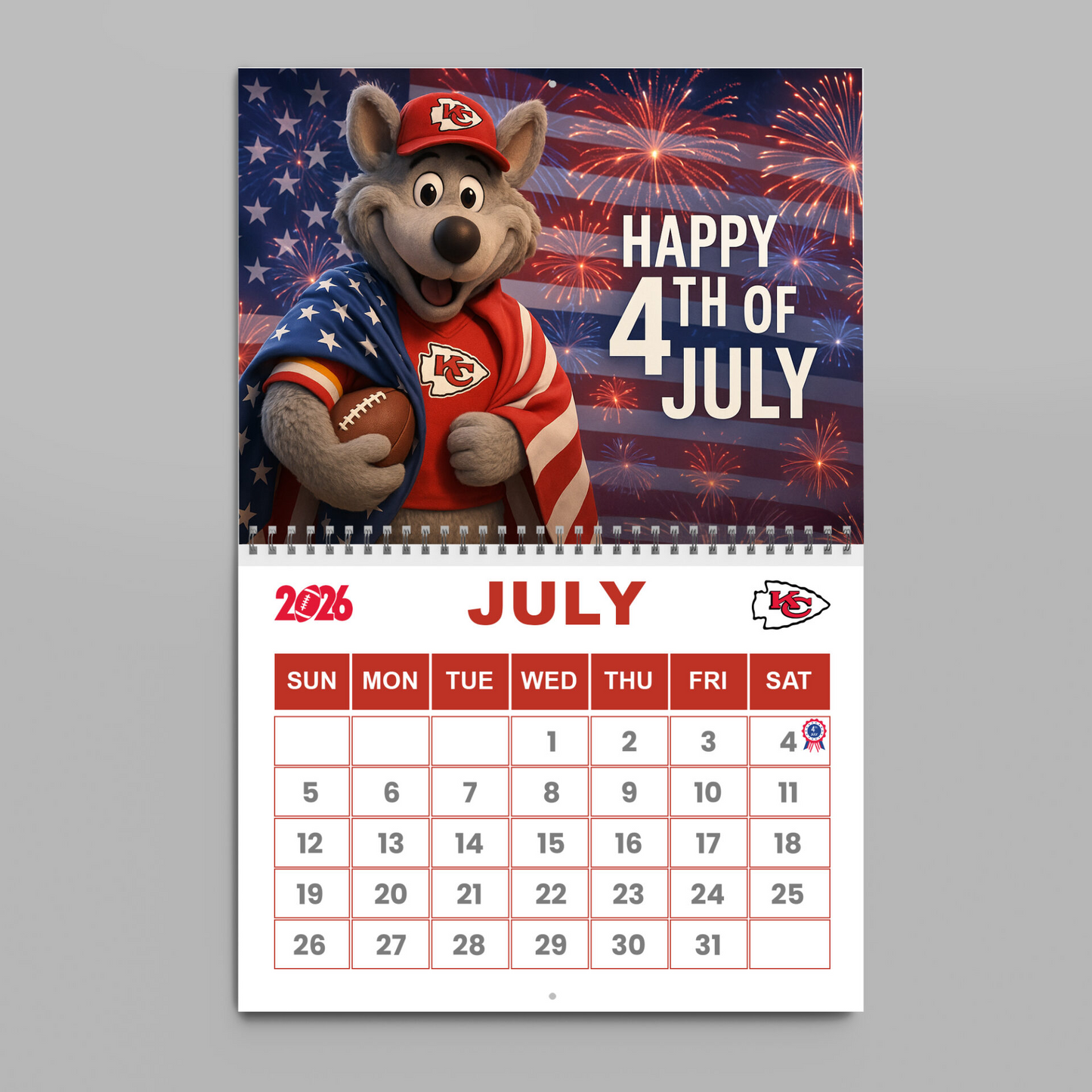 Premium NFL KC Wall Calendar 2026 V1 NMD TTV