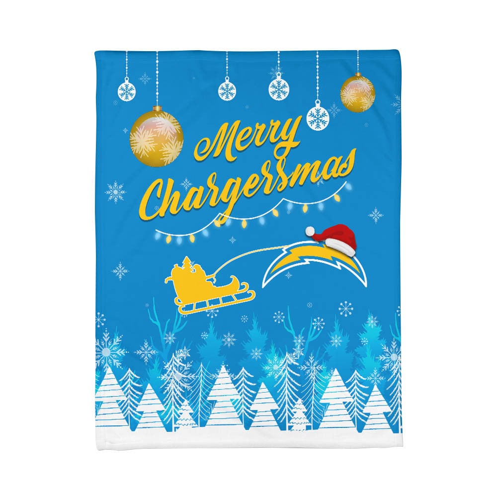 Premium NFL LAC Christmas Fleece Blanket & Throw Pillow Combo V1 NMD NHM