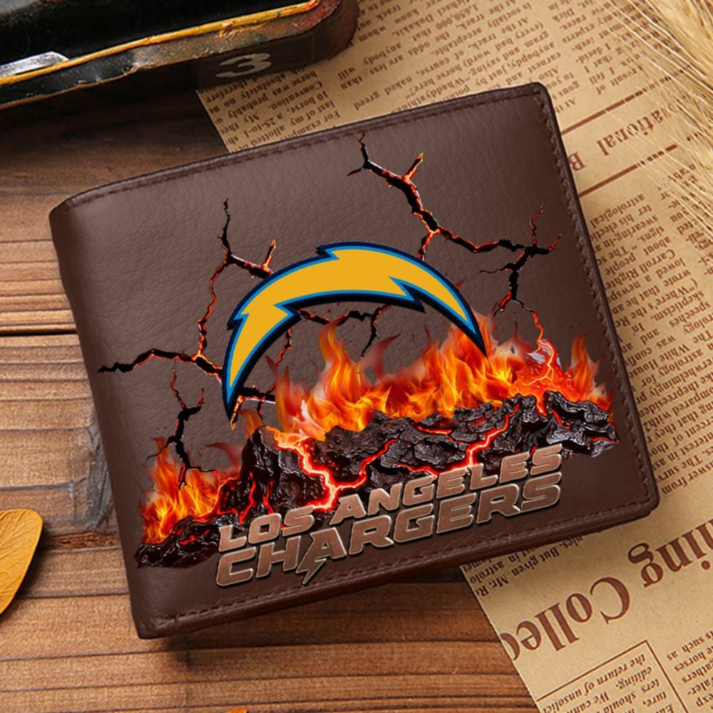Premium NFL LAC Cracked Fire Leather Wallet V1 NMD TTV