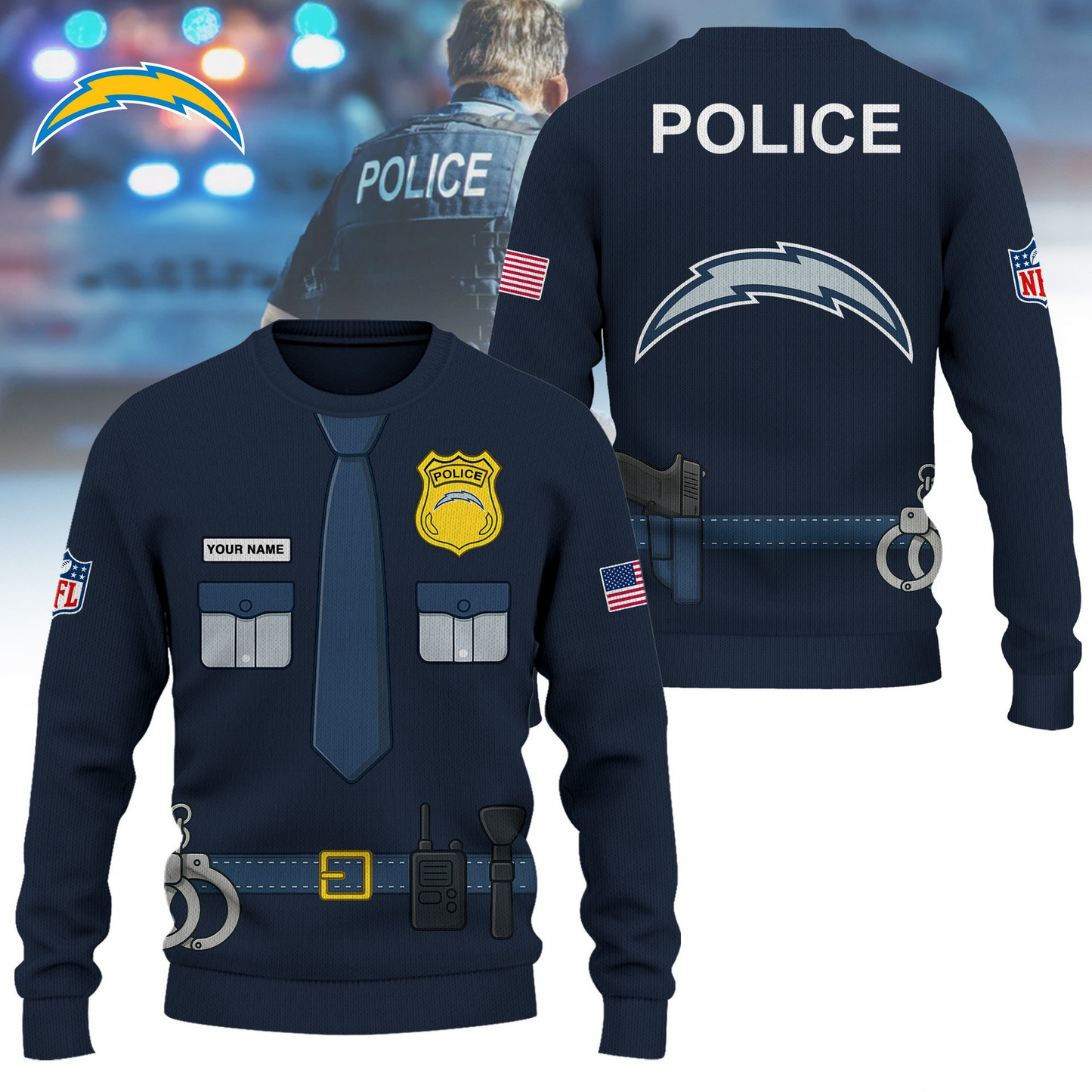 Premium NFL LAC Police Office Costume Shirt V1 NMD TTV