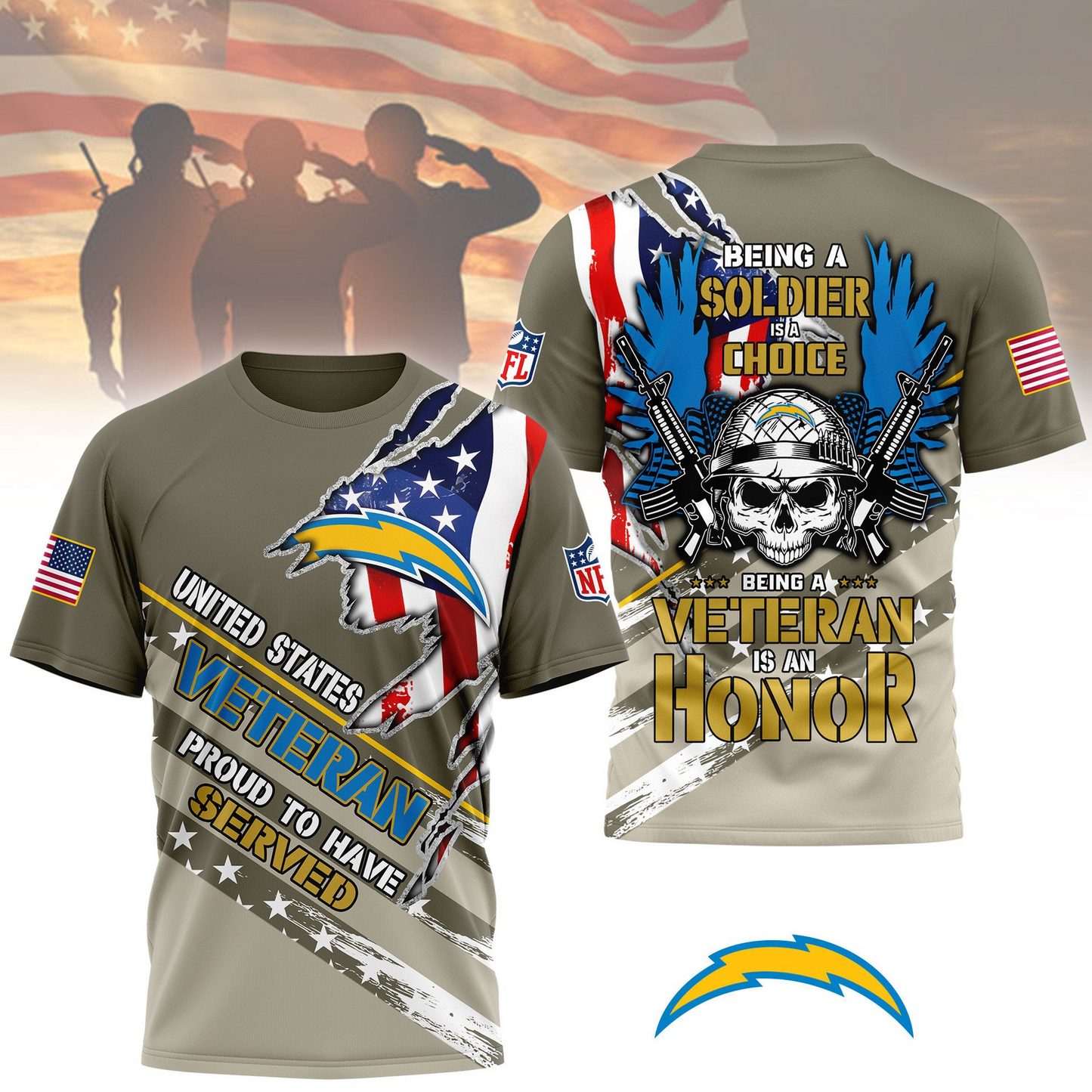 Premium NFL LAC Proud U.S. Veteran T-shirt V1 NMD TTV