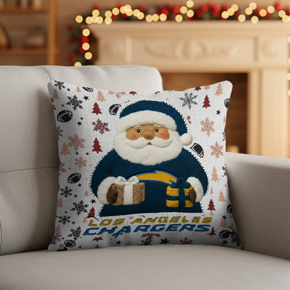 Premium NFL LAC Santa Christmas Pillow V1 NMD TTV