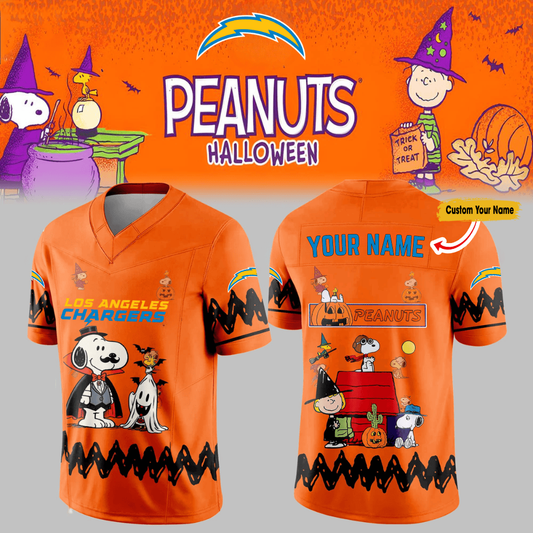 Premium NFL LAC x PEA Halloween V-neck Short Sleeve Jersey V1 NMD TTV