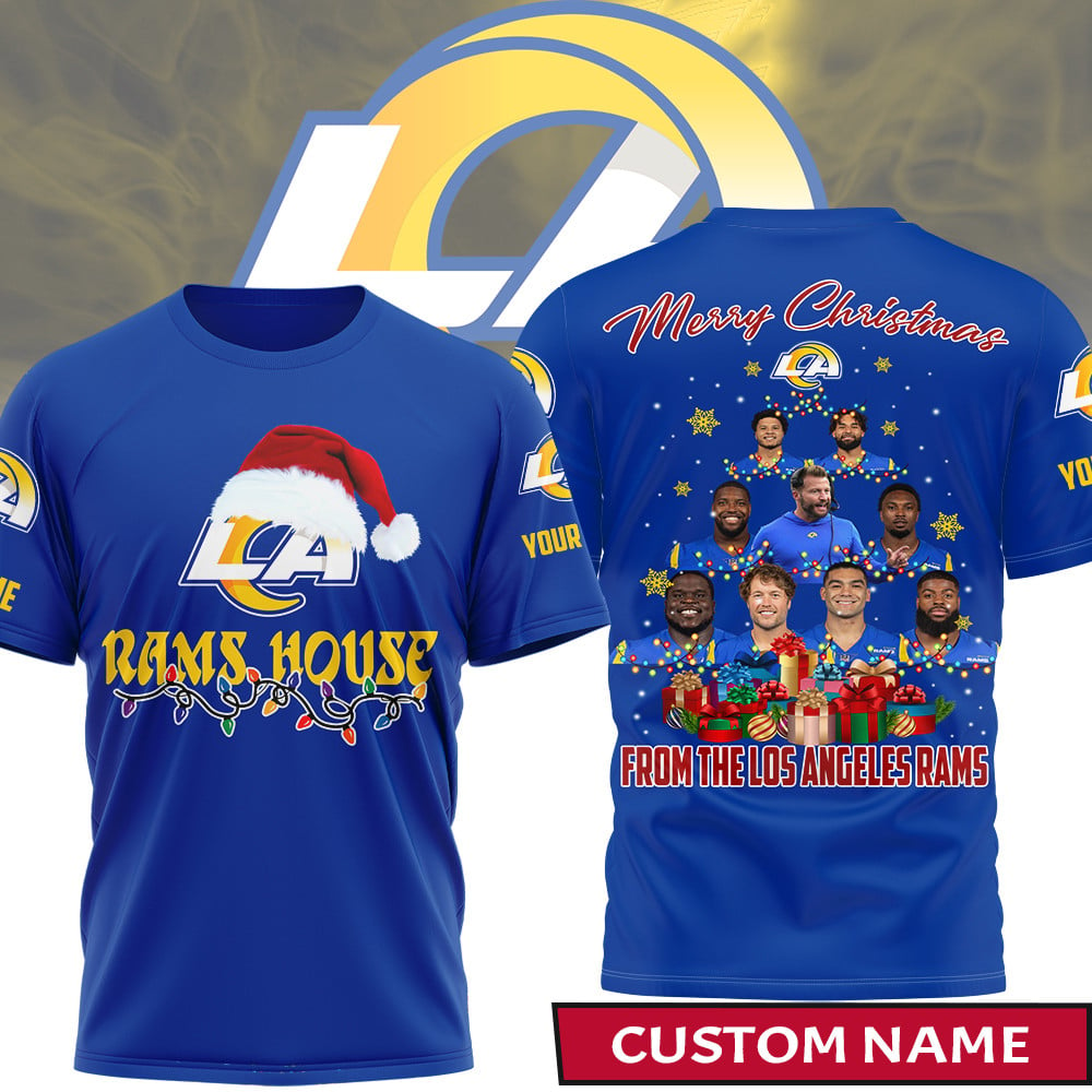 Premium NFL LAR Merry Christmas T-shirt V1 NMD TTV