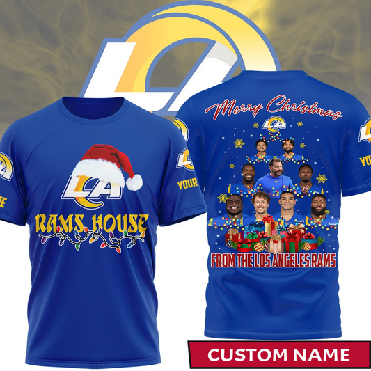 Premium NFL LAR Merry Christmas T-shirt V1 NMD TTV