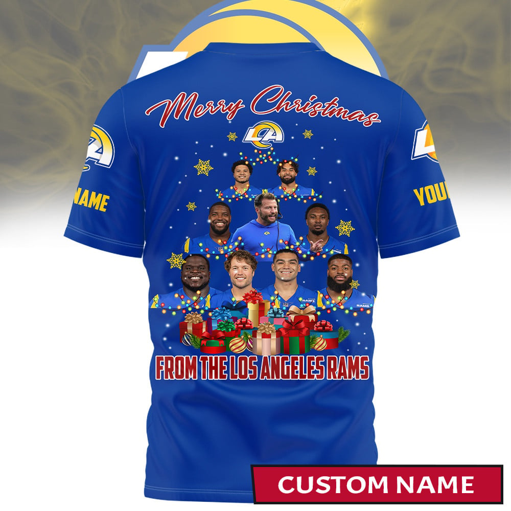 Premium NFL LAR Merry Christmas T-shirt V1 NMD TTV