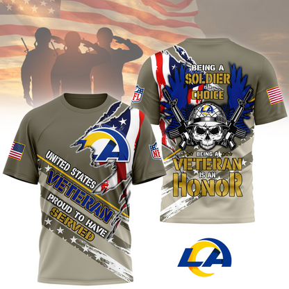 Premium NFL LAR Proud U.S. Veteran T-shirt V1 NMD TTV