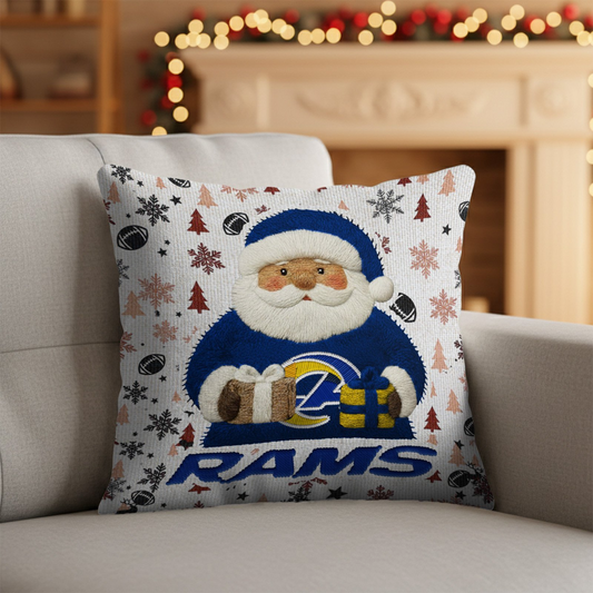 Premium NFL LAR Santa Christmas Pillow V1 NMD TTV