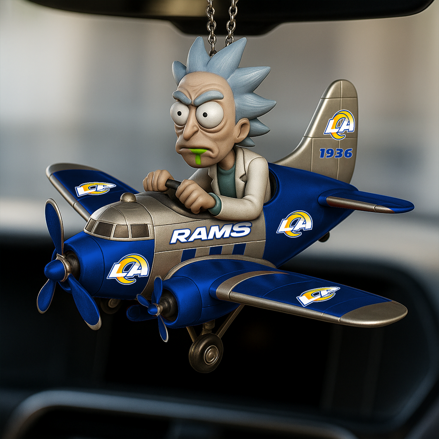 Premium NFL LAR x RIC Car Ornament V1 DATND TANTD