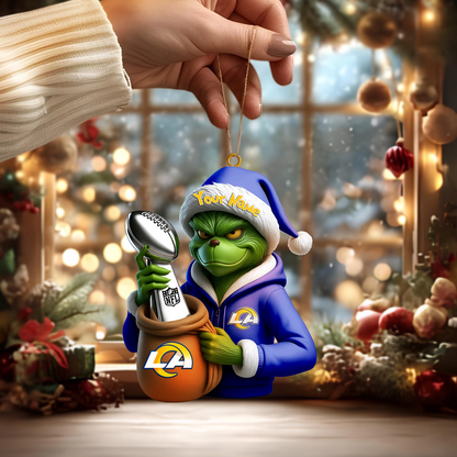 Premium NFL LAR x The Grinch Christmas Ornament V1 NMD TTV