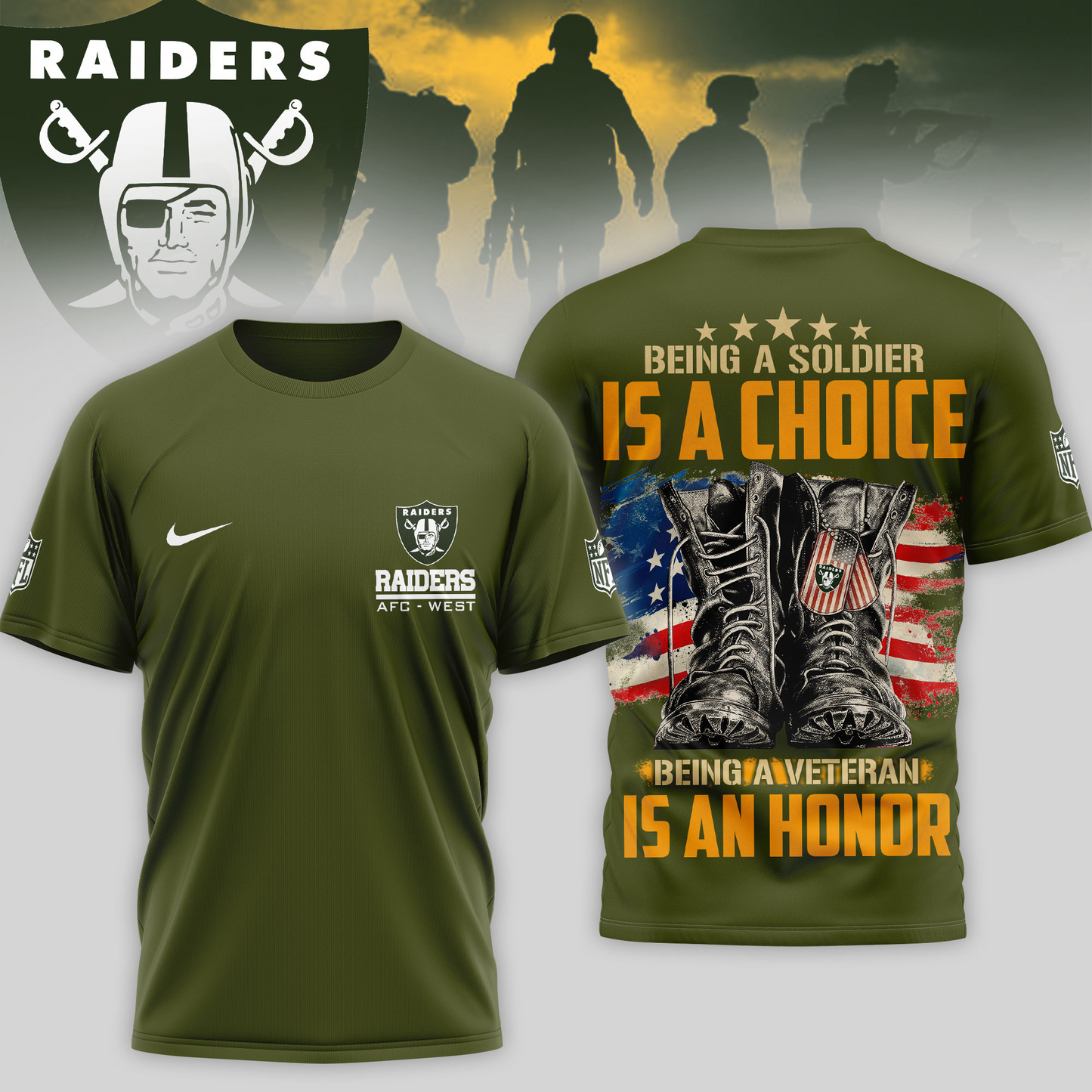 Premium NFL LV Army Veteran Shirt V1 NMD 221025 TTV