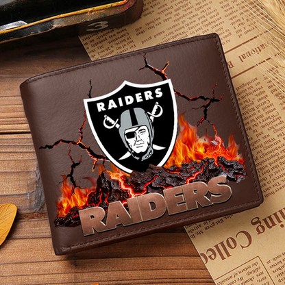Premium NFL LV Cracked Fire Leather Wallet V1 NMD TTV