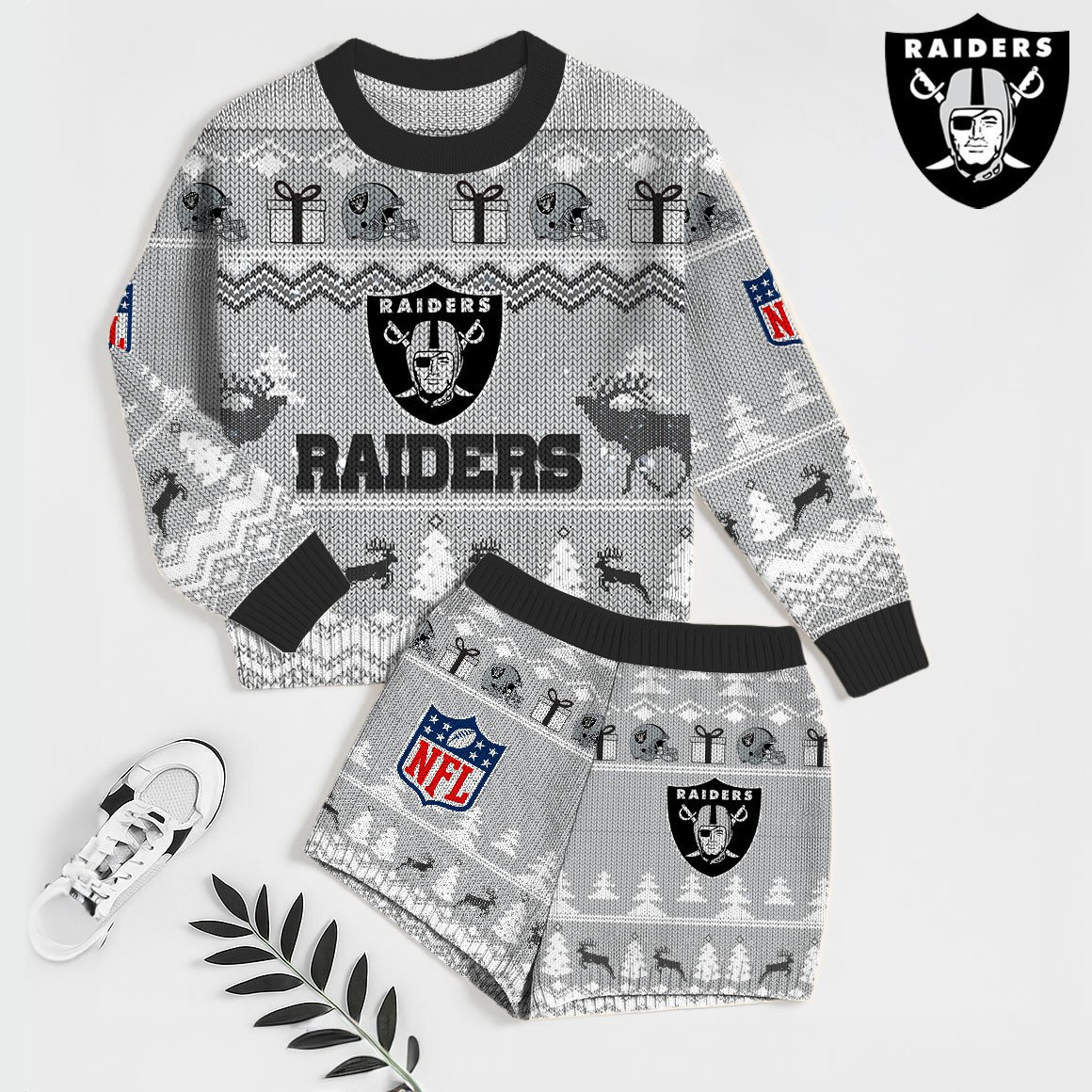 Premium NFL LV Holiday Sweatshirt & Shorts Set V1 NMD TTV