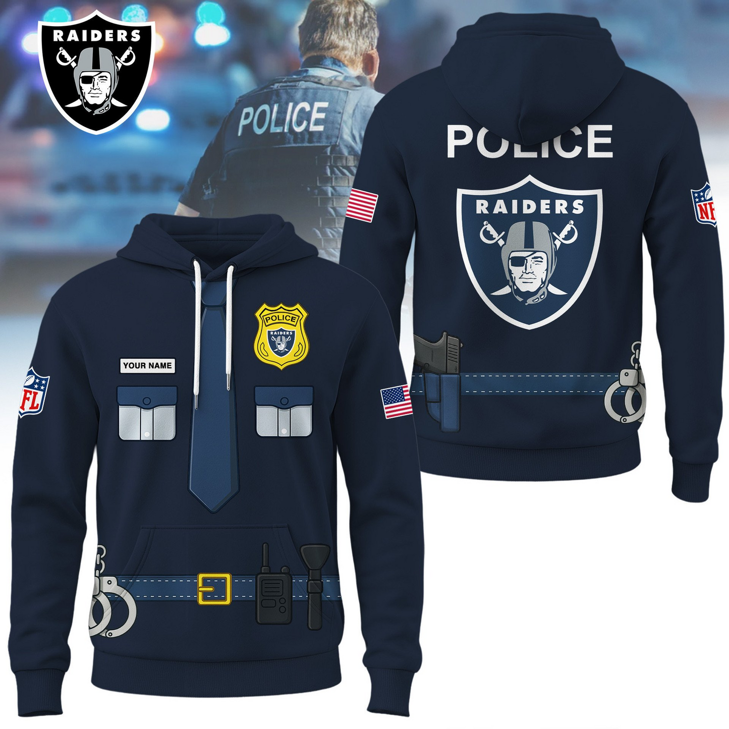 Premium NFL LV Police Office Costume Shirt V1 NMD TTV