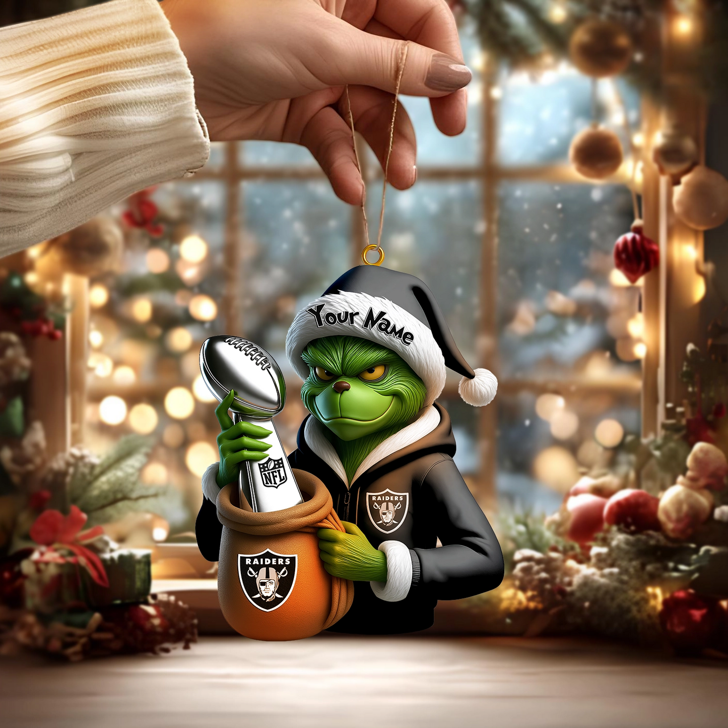 Premium NFL LV x The Grinch Christmas Ornament V1 NMD TTV