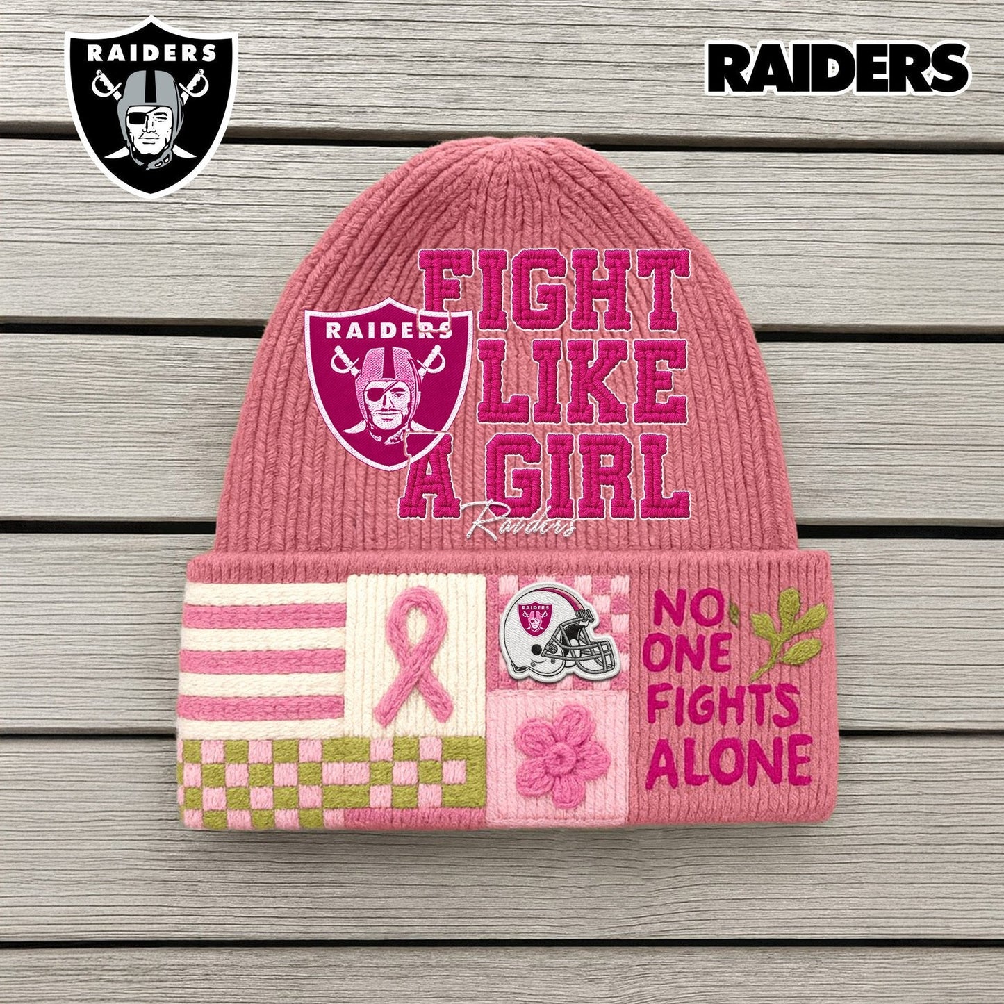 Premium NFL LVR x Fight Like A Girl Beanie Hat NDT NHM
