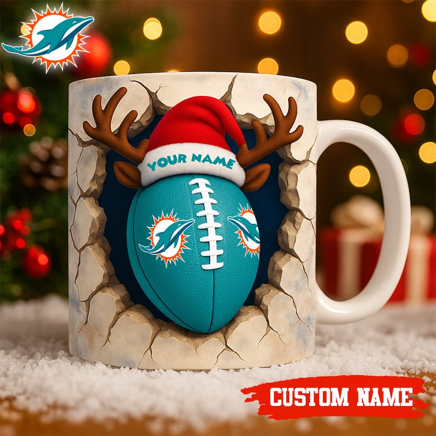 Premium NFL MIA Christmas Football Ceramic Mug V2 NMD TTV