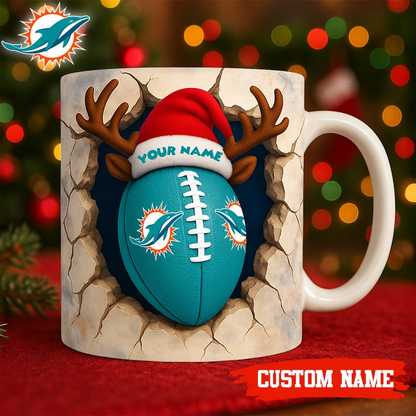 Premium NFL MIA Christmas Football Ceramic Mug V2 NMD TTV