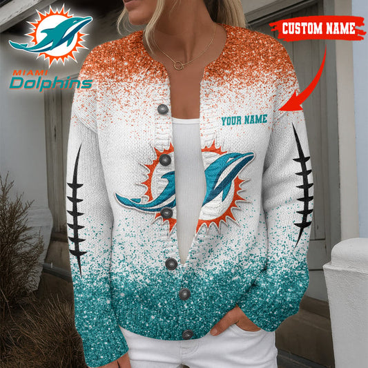 Premium NFL MIA Cozy Knit Cardigan V1 NMD NHM
