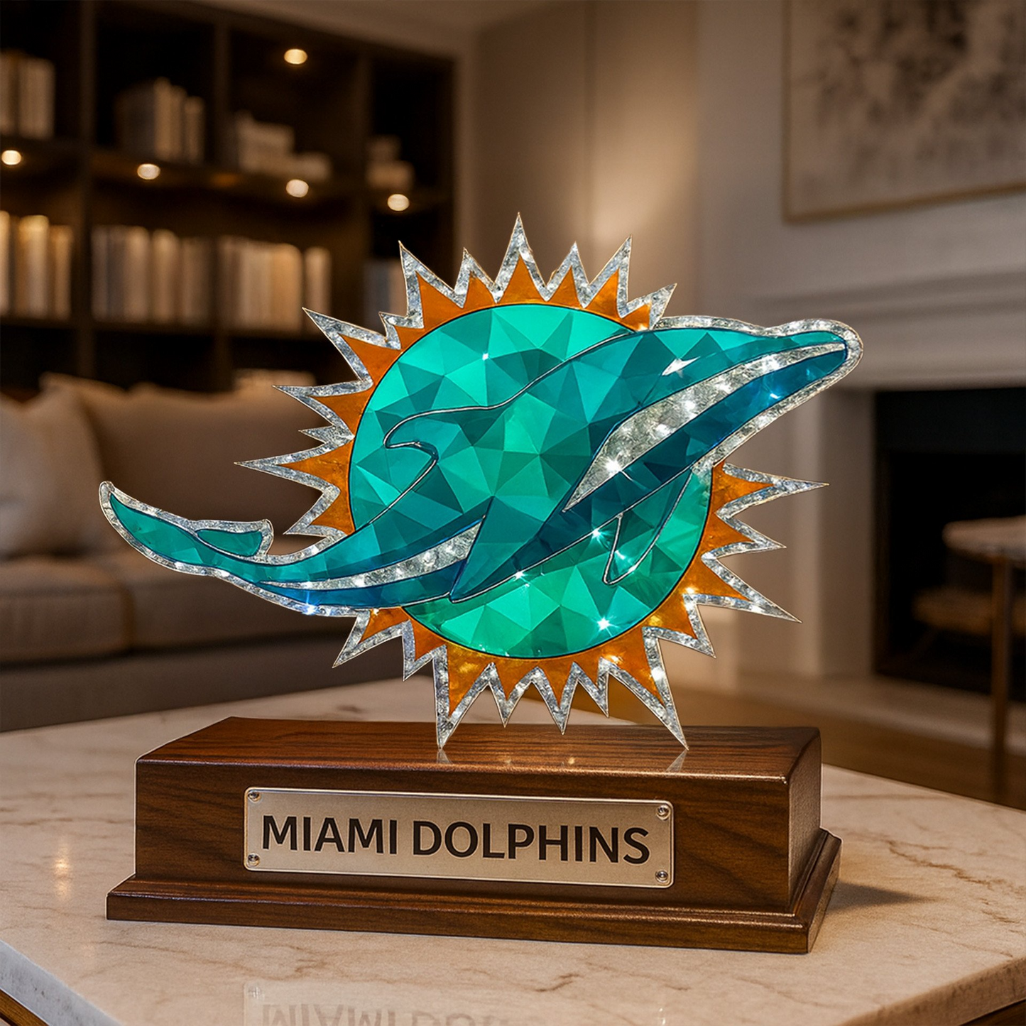 Premium NFL MIA Crystal Style Desktop Ornament V1 NMD  TTV